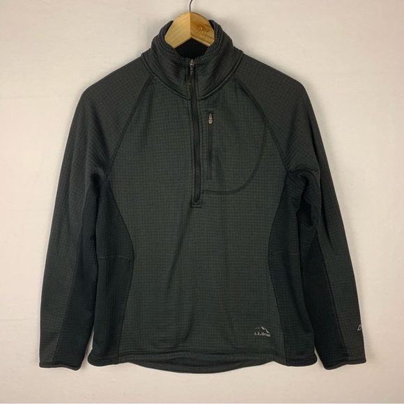 L.L. Bean Black Fleece 1/2 Zip Pullover - Picture 1 of 5